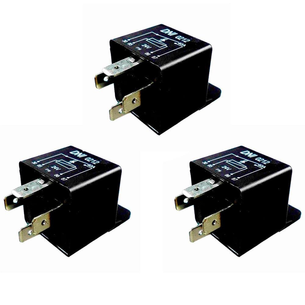 3 Relés Auxiliares para Scania e Mercedes-Benz 24V 40A DNI 0212 em Oferta na Shopee