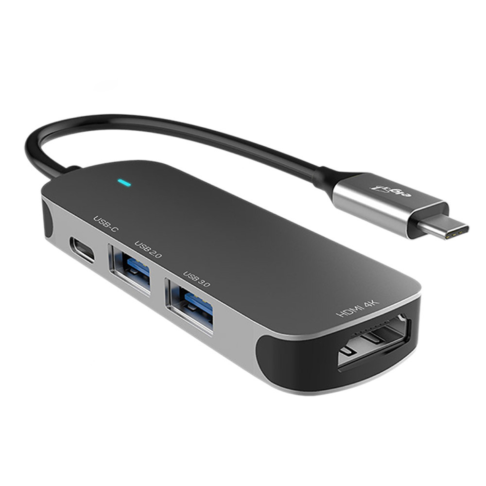 Adaptador HUB 4x1 Tipo-C,USB e HDMI Conector Alumínio -  ELG - Audio