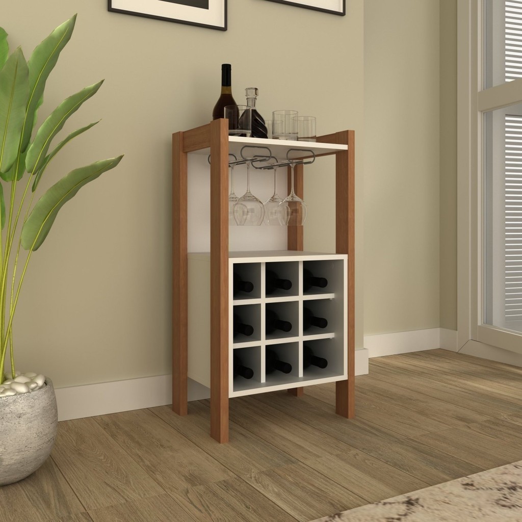 Adega para 9 Garrafas com Suporte para Taças Az1032 - Home & Living