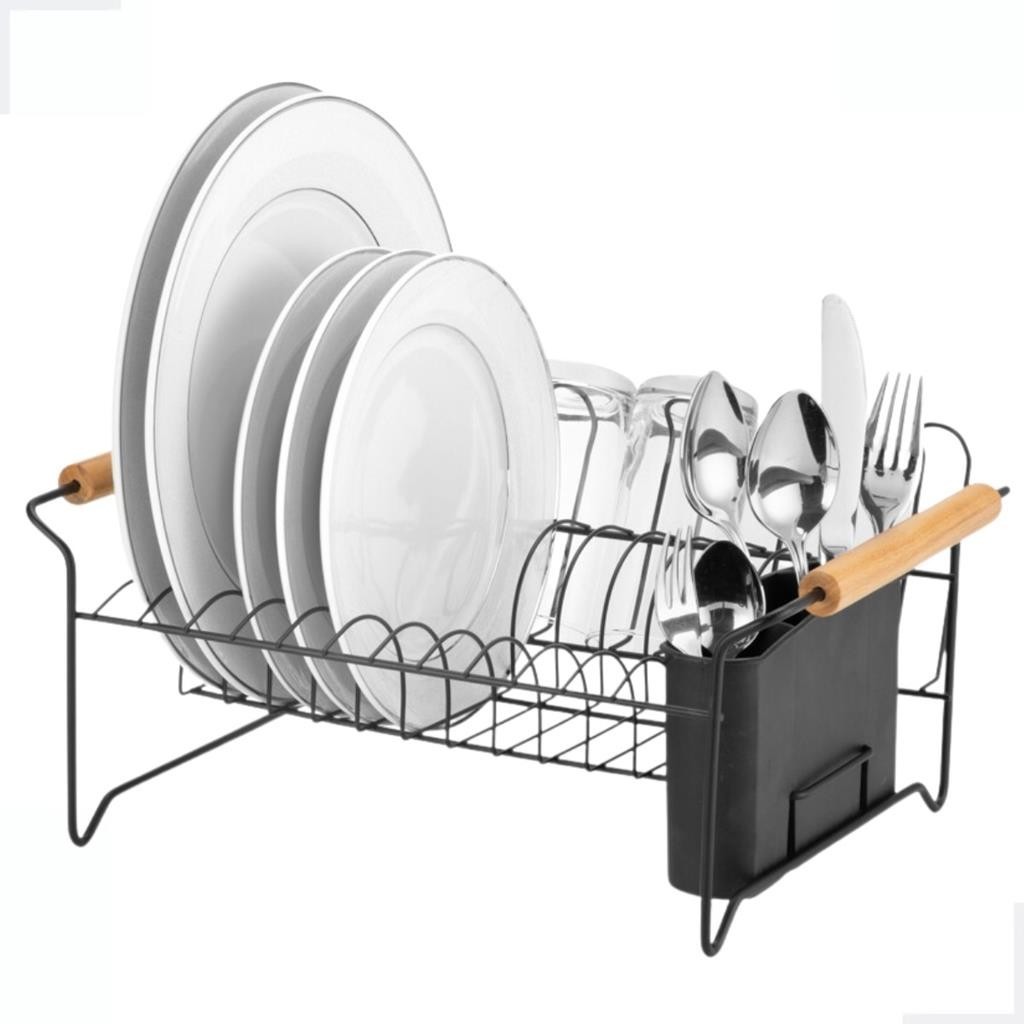 Escorredor de Louca p Pia Arthi + Porta Talheres Porta Copos Embutido Black Eco Design Moderno Arthi - Home & Living