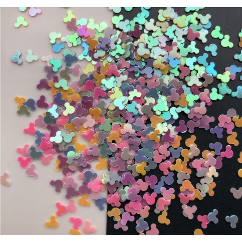 Lantejoulas Mickey Mouse Glitters 4mm para Unhas Costura Decoração Artesanato Resina PVC