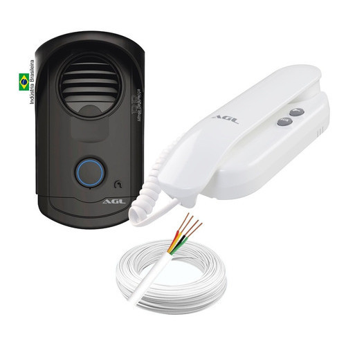 Kit Agl Porteiro Interfone S100 + 20 Mts Cabo