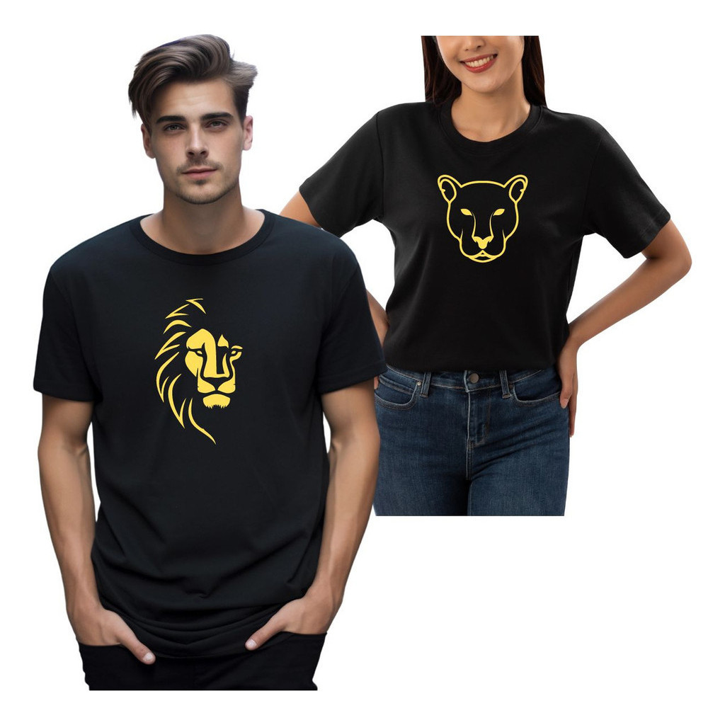 Camiseta Casal Leão Leoa King Queen Rei Rainha Kit Namorados