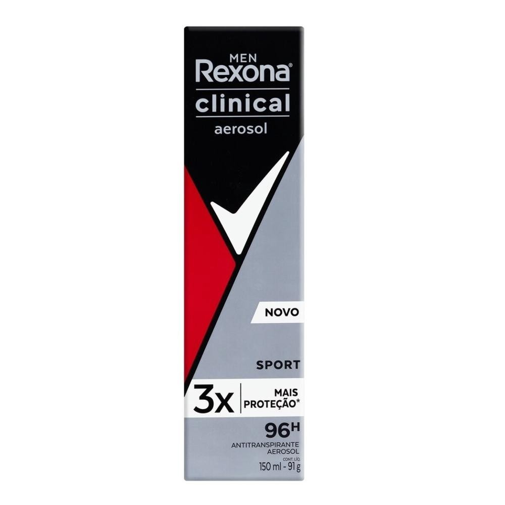 Desodorante Aerosol Rexona Men Clinical Sport 150ml em Oferta na Shopee