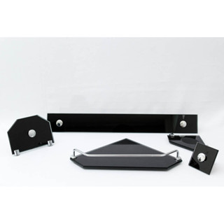 Kit Acessórios Para Banheiro e Lavabo Luxo em Vidro Porta Itens 5 Peças Modelo CantO em Oferta na Shopee