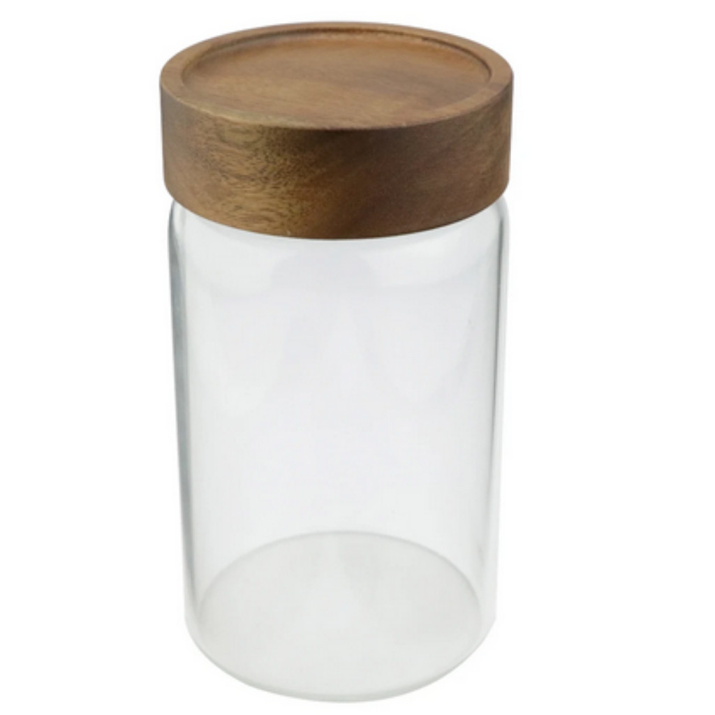 Porta Mantimentos em Vidro Borossilicato com Tampa em Madeira 550ml Full Fit Dynasty