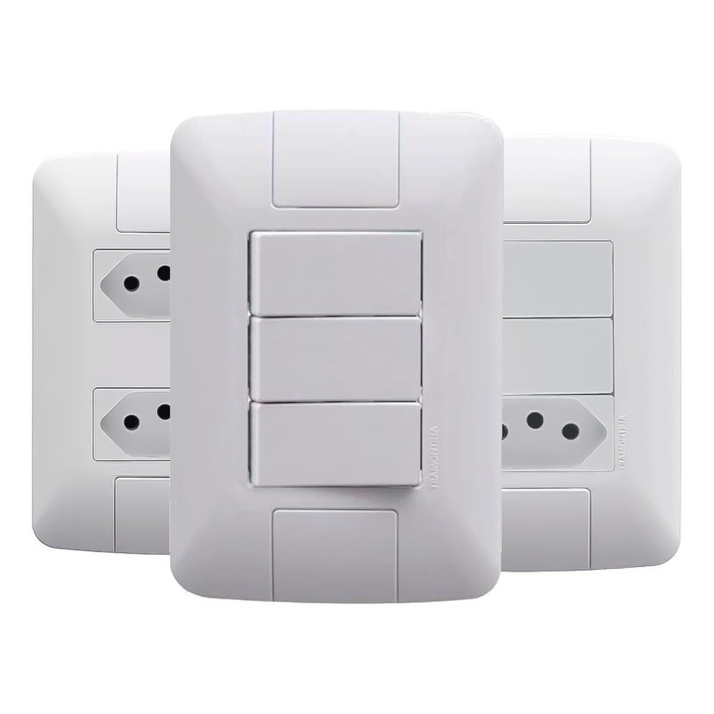 Tomadas E Interruptores Profissional Tramontina Linha Aria Tomada 10A - 20A Energia Iluminação Top - Home Appliances