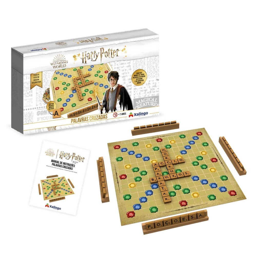 Jogo Palavras Cruzadas do Harry Potter com 2 Modos de Jogo para Crianças a Partir de 7 Anos Xalingo - 53765 - Mom & Baby