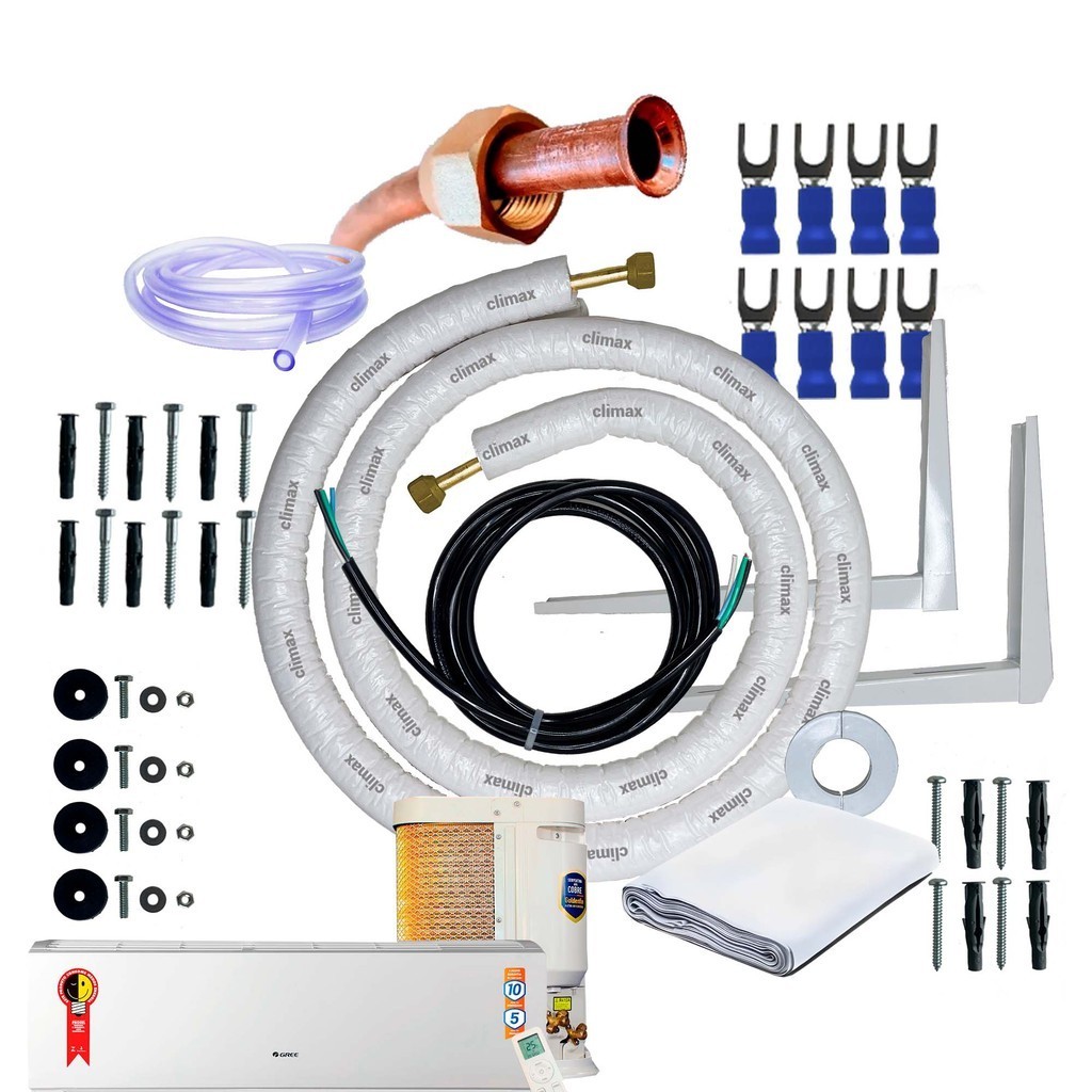 Kit Instalação Ar Condicionado Split Hi-wall Gree G-top Plus 12000 btus frio 3m Com Suporte