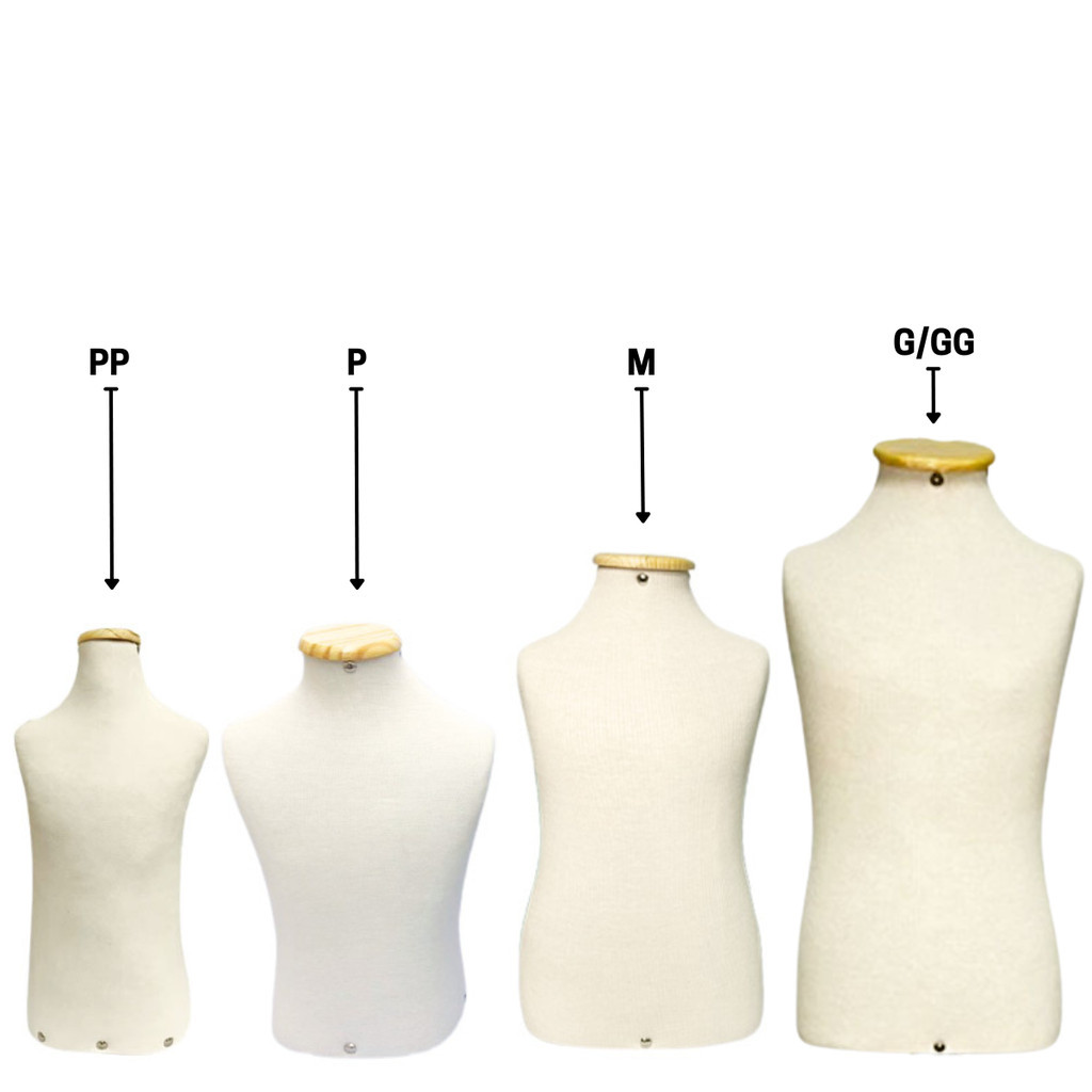 1 Busto Manequim Infantil Forrado Moulage Confecção Sem Pedestal Vitrine Loja