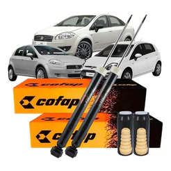 Par Amortecedor Cofap Traseiro + Batente e Coifa Punto 2006/2016 Linea 2009/2016