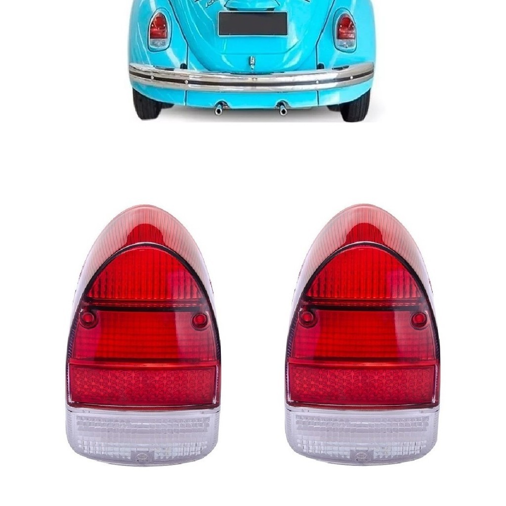 Par Lente Lanterna Traseira Fusca 1300L 1500 1970 1971 1972 1973 1974 1975 1976 1977 1978 1979 Rubi Vermelha
