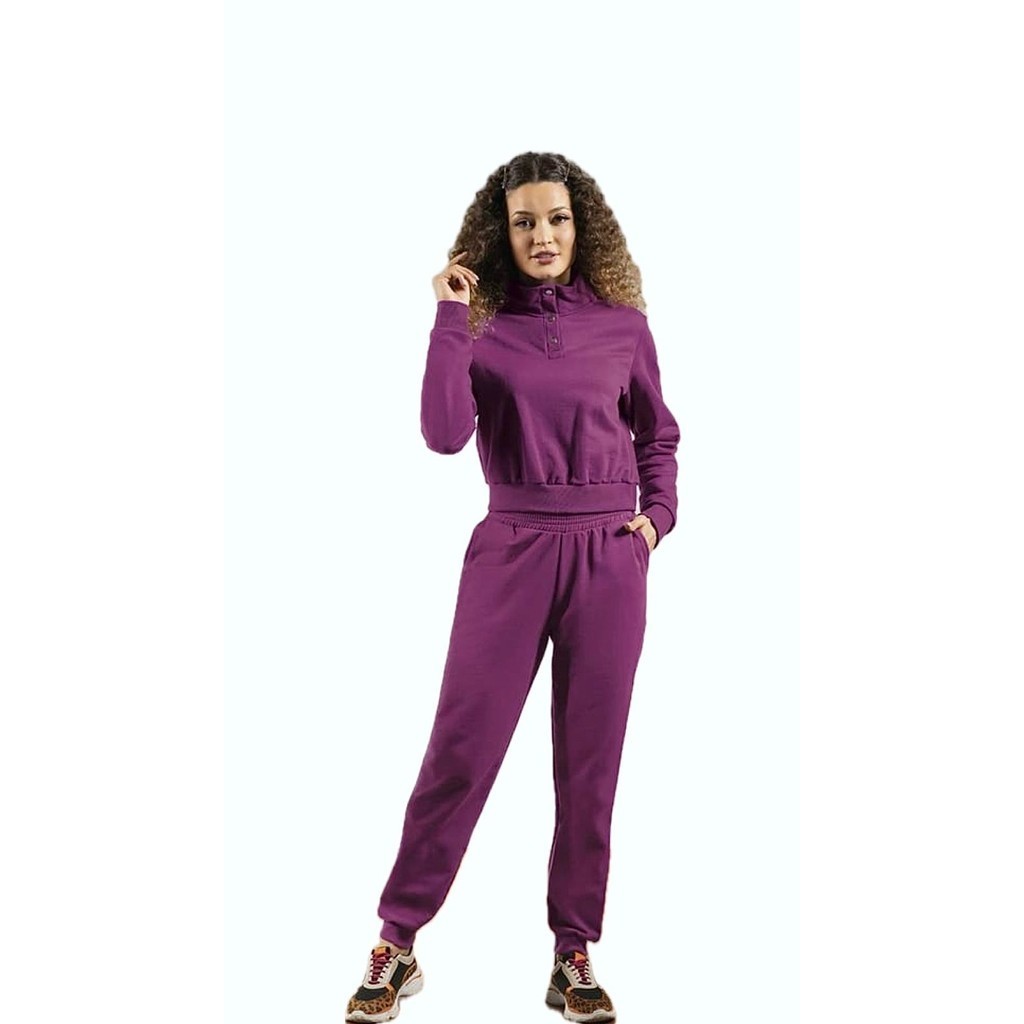 Conjunto Moletom Peluciado Feminino Cativa Blusao Casaco e Calça Com Bolso elastco