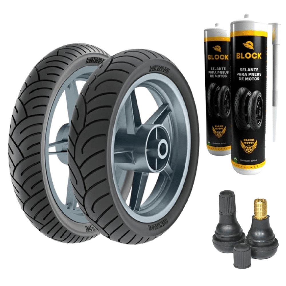 Par Pneu Honda Cbx 250 Twister 110/70-17 + 140/70-17 Tl Hb37 Rinaldi + Bicos + Selantes