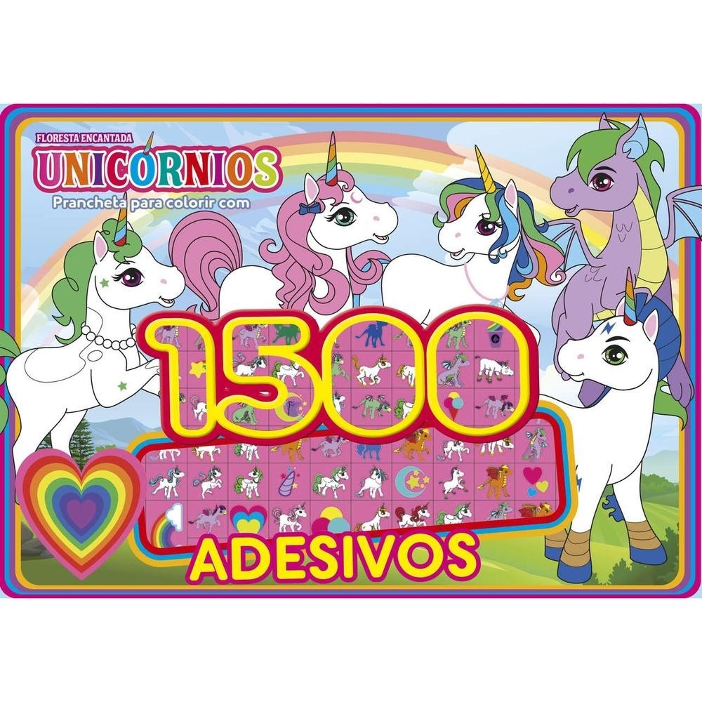 Floresta Encantada Prancheta para Colorir com 1500 Adesivos em Oferta na Shopee