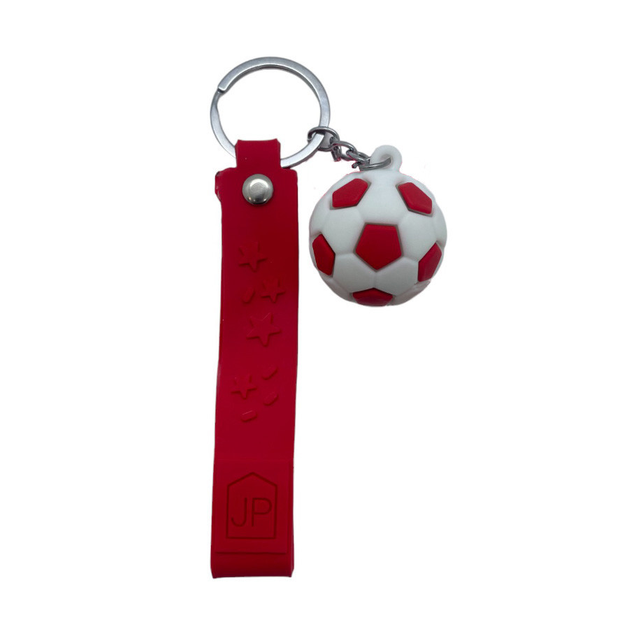 Chaveiro Bola de Futebol - Vermelho - 3cm - 1 unidade - Rizzo