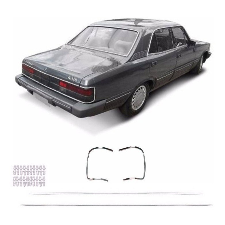 Kit Friso Moldura Lanterna Traseira + Grampo Opala 88 89 90