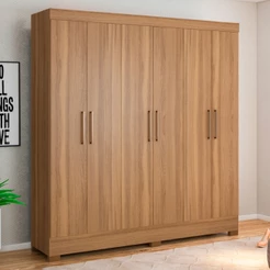 Guarda-Roupa Casal Prático 6 Portas 3 Gavetas