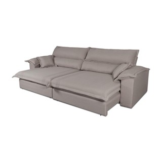 Sofá Retrátil Reclinável 2,50m Nivus Marrom c/ Molas Ensacadas - King House em Oferta na Shopee