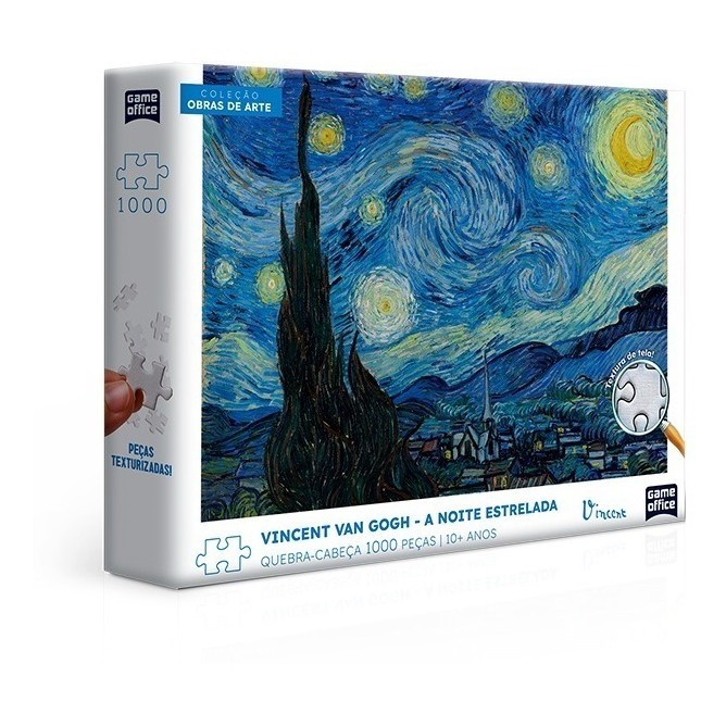 Quebra Cabeça Van Gogh Noite Estrelada 1000pçs Game Office