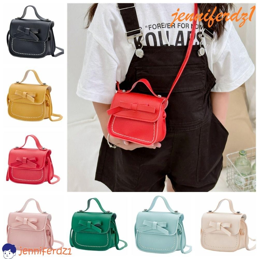 JENNIFERDZ1 Saco De Ombro Com Arco , Carteira Fofa De Couro PU Bolsa Para Crianças Bolsas Pequenas Meninas