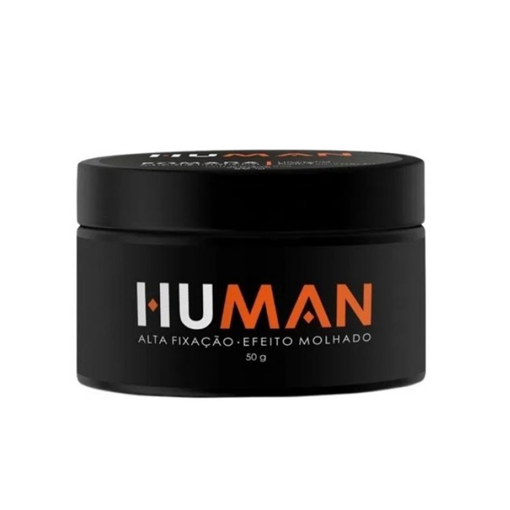 Pomada Modeladora Fixadora Cabelo Efeito Molhado Brilho Forte Human 50g