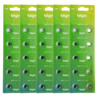 50 Baterias Pilha Alcalina Lr621 1,5v 5 Blisters Elgin em Oferta na Shopee