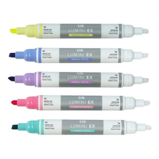 Caneta Marca-texto Apagável Lumini Ex Kit C/5 Cores Cis em Oferta na Shopee