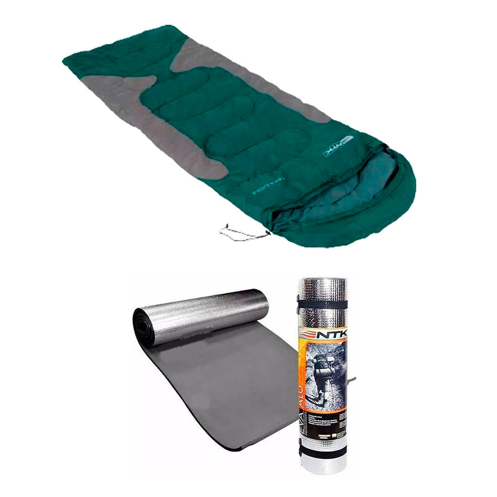 Saco de Dormir Freedom -1,5C A -3,5C Verde e Cinza + Isolante Térmico Eva Aluminzado Unica em Oferta na Shopee
