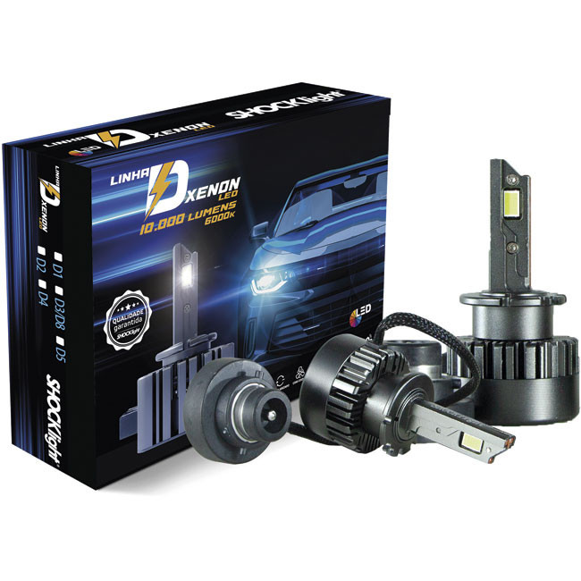 Kit Lâmpada Led para Xenon Fabrica Shocklight D2r/d2s 10000l