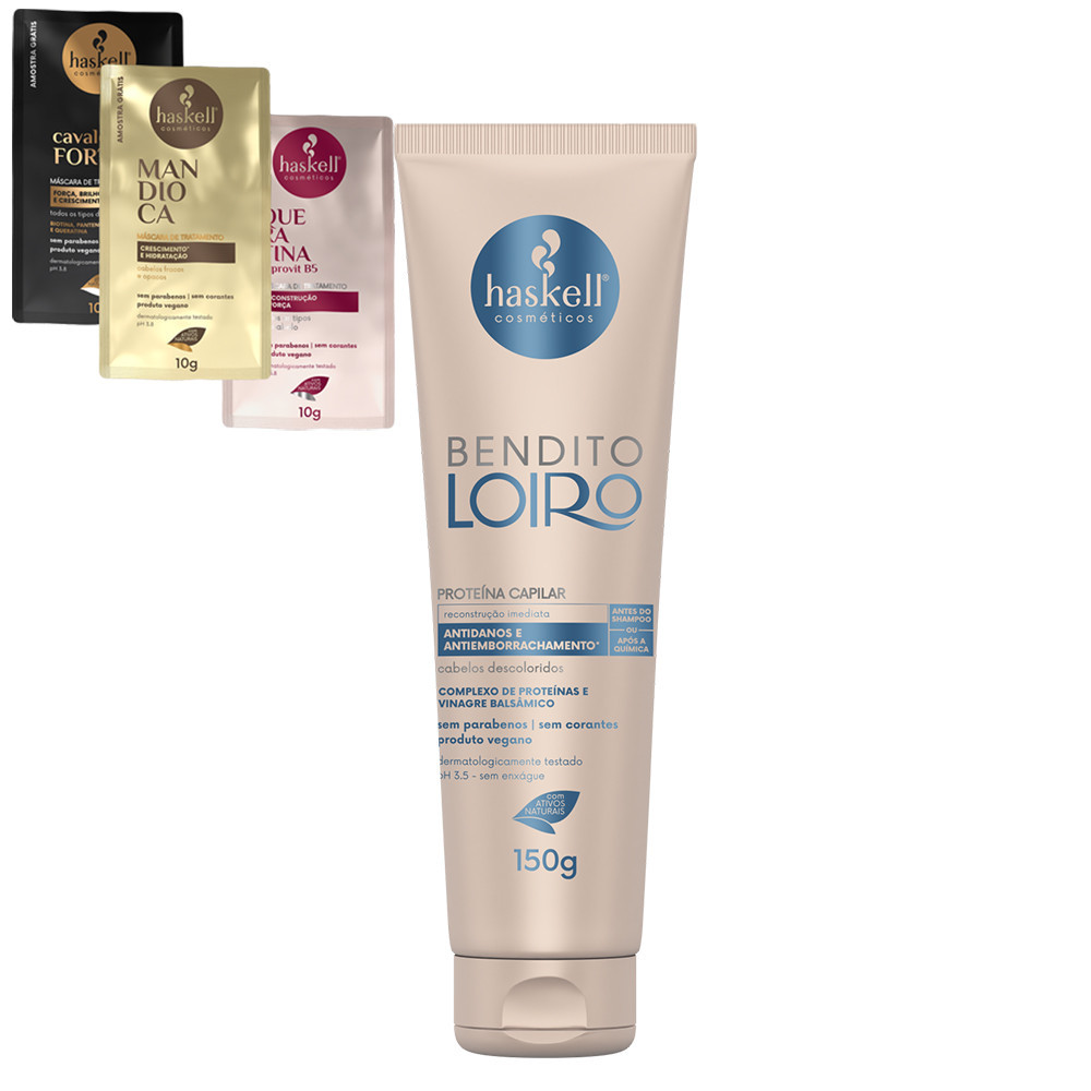 Proteina Capilar 150gr Bendito Loiro Haskell em Oferta na Shopee