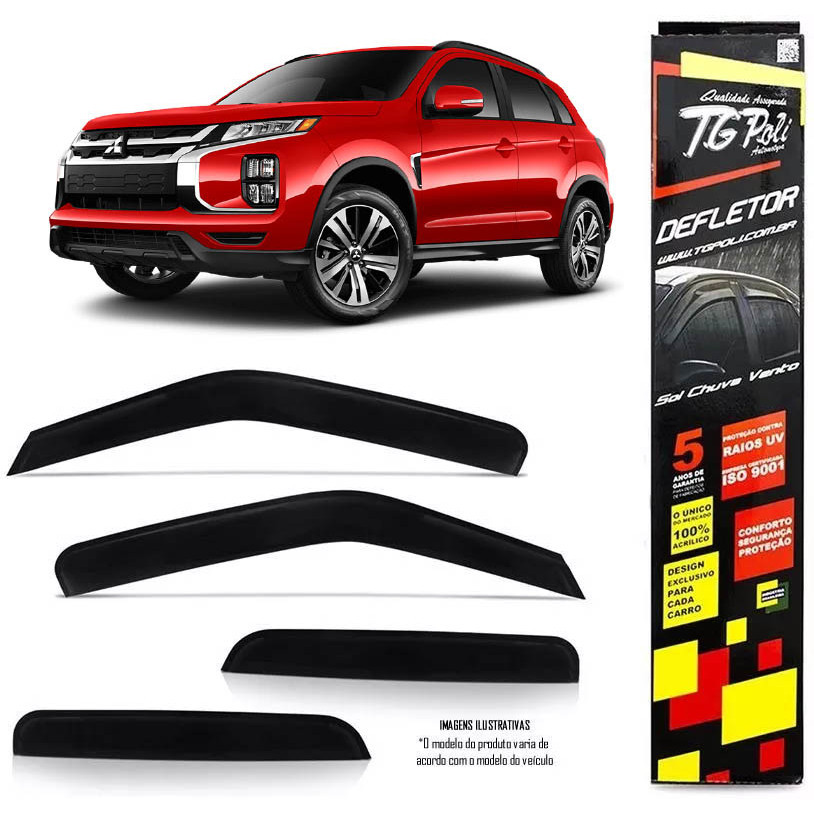 Calha Chuva Defletor Inteiriça Slim TG Poli Outlander Sport 2020 em Diante