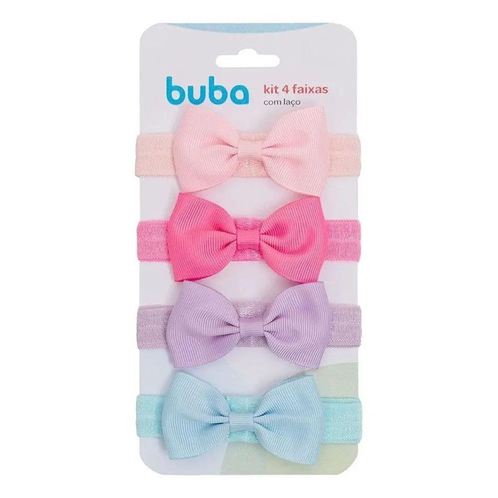 Kit 4 Faixas Com Laço Infantil Sortido 15316 - Buba em Oferta na Shopee