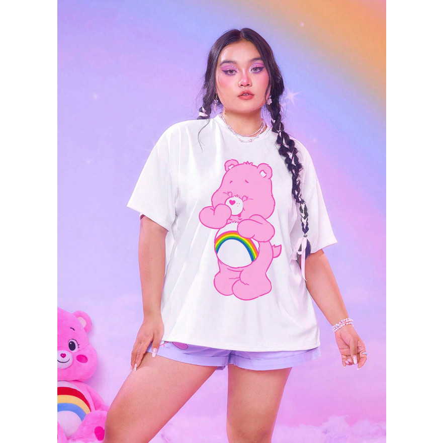 Camiseta URSO ROSA ARCO-ÍRIS Camisa Basica Algodao Manga Curta Malha Premium