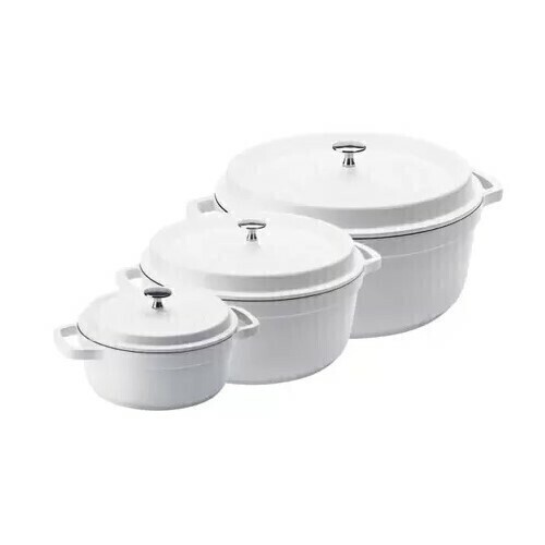 Conjunto De Caçarolas Antiaderente Branca 3un - Hercules