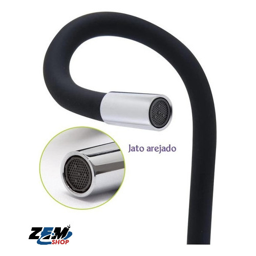 Torneira Cozinha Mesa/bancada/cuba Gourmet Silicone Black Acabamento Brilhante Cor Preto