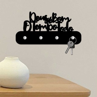Porta Chaves para Parede Decoração em Mdf Preto Deus é bom o Tempo Todo em Oferta na Shopee