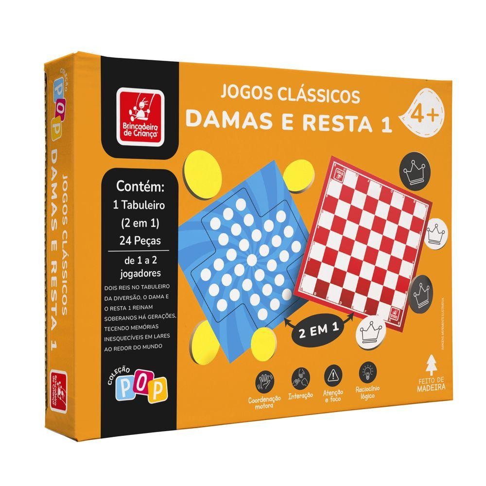Jogo Dama e Resta 1 Coleção Pop - Brincadeira de Criança em Oferta na Shopee