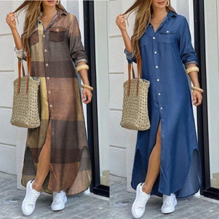 Vestido Camisa Solto Com Botão Com Impressão em Oferta na Shopee