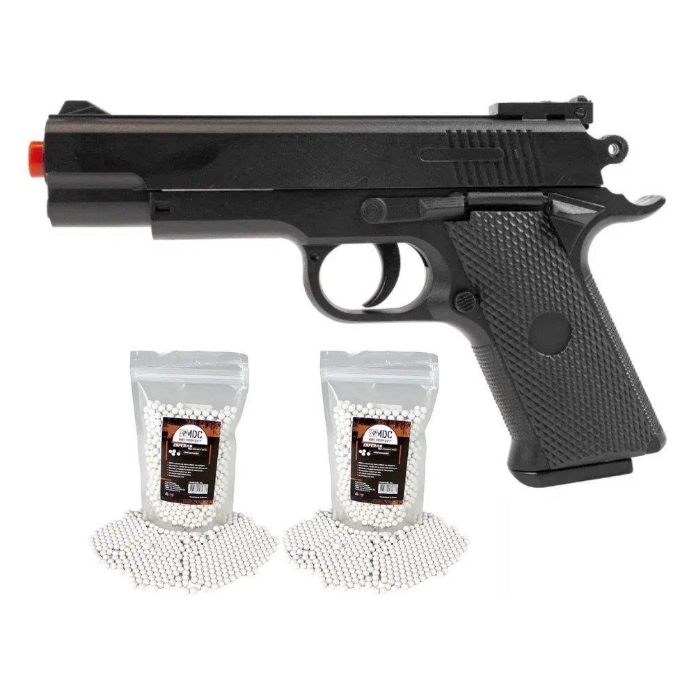 Pistola de Airsoft VG 1911 Short V92 Mola 6mm - Rossi + BBs em Oferta na Shopee