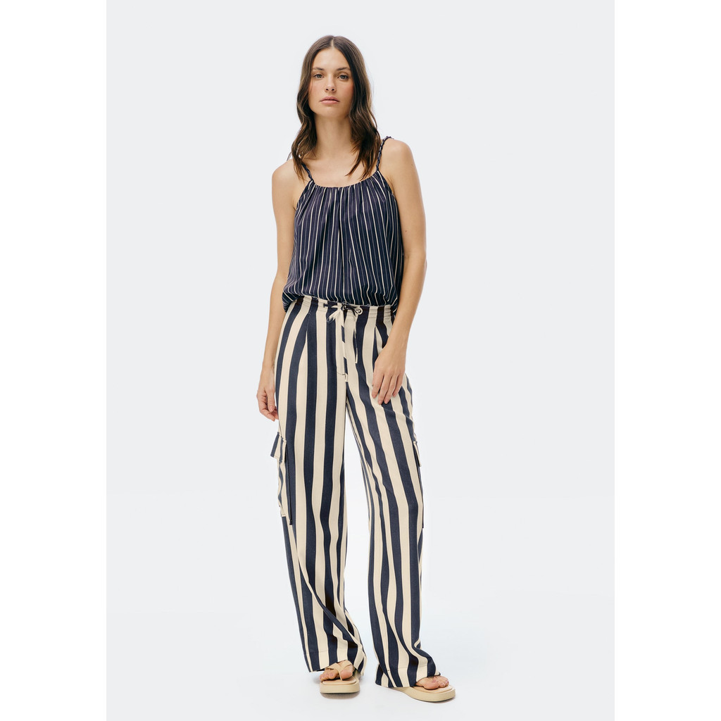 Calça Feminina Cargo Fio Tinto Com Linho - Women Clothes