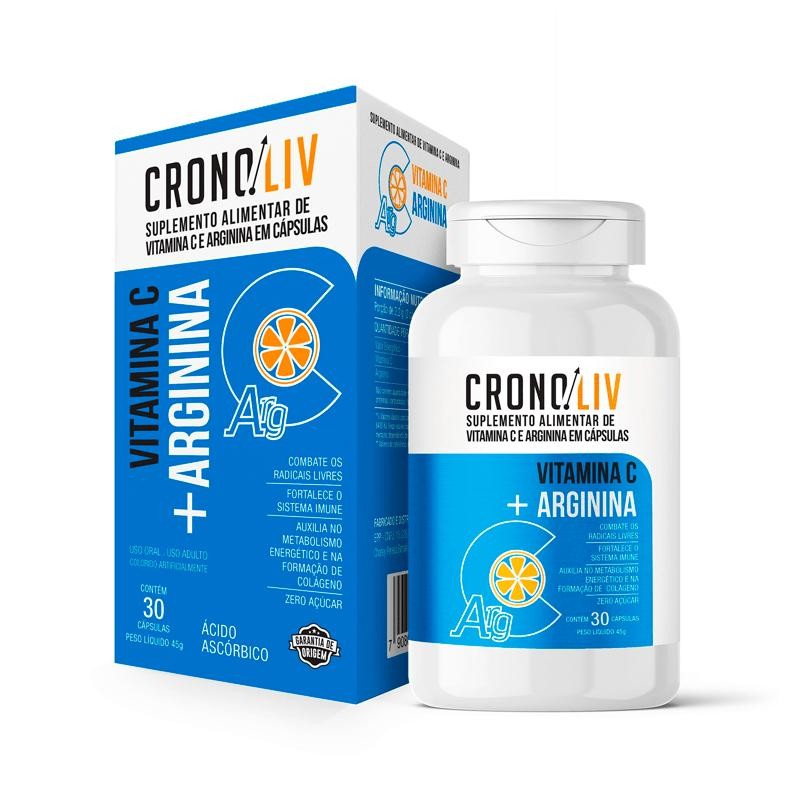 Suplemento Alimentar Cronoliv Vitamina C + Arginina 30 Cápsulas em Oferta na Shopee