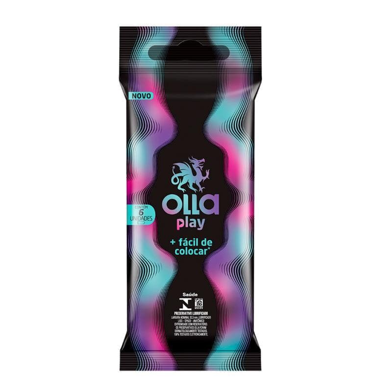 Preservativo Masculino Lubrificado Olla Play 6 Unidades em Oferta na Shopee