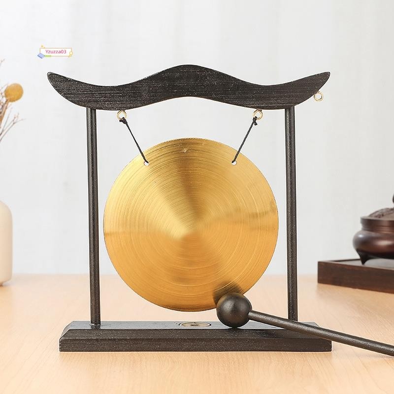 Mini Desktop Gong Mesa Vento Carrilhão Instrumento De Percussão Pratos Gongos Com Malho Para Decoração De Casa Presente 