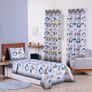 Kit 3 Peças Colcha e Cortina 3,00cmX2,20cm Infantil Futebol/Princesa/Bombeiro -  Menina/Menino/Baby em Oferta na Shopee