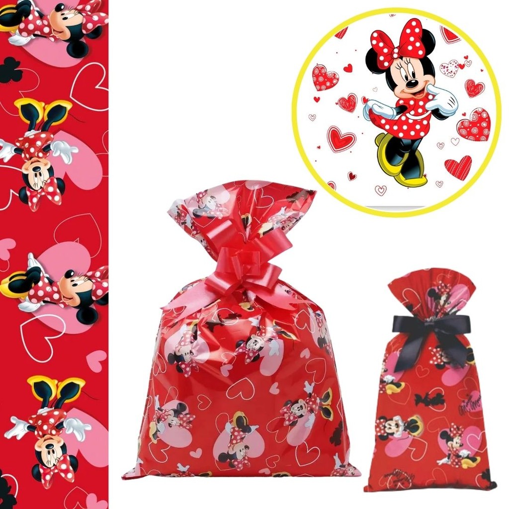 40 SACOLINHA MINNIE LOVE SURPRESA  20x29 CROMUS em Oferta na Shopee