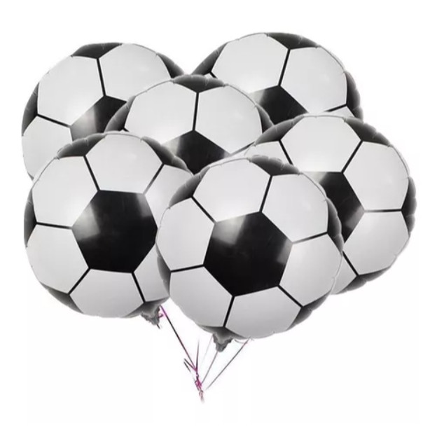 Kit 10 Balão Bola Futebol 18 polegadas Decoração Centro Mesa Festa 45cm