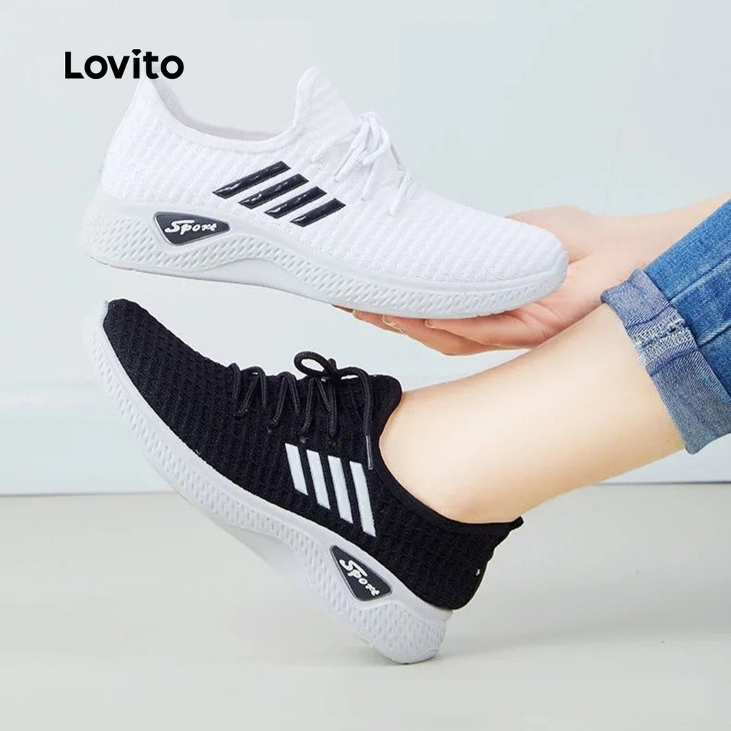Lovito Sapatos casuais de tecido com fundo macio tênis leve para mulheres  LFA65228 - Women Shoes