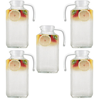 Jarra de Vidro Suco Água Com Tampa 1,8 Litro Luxo 5 Unidades em Oferta na Shopee