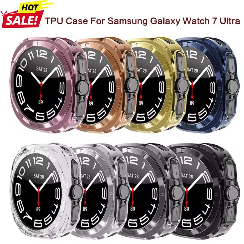 Capa Protetora TPU Para Samsung Galaxy Watch Ultra 47mm Smartwatch Relógio Inteligente PC Proteger Escudo Protetor Fram